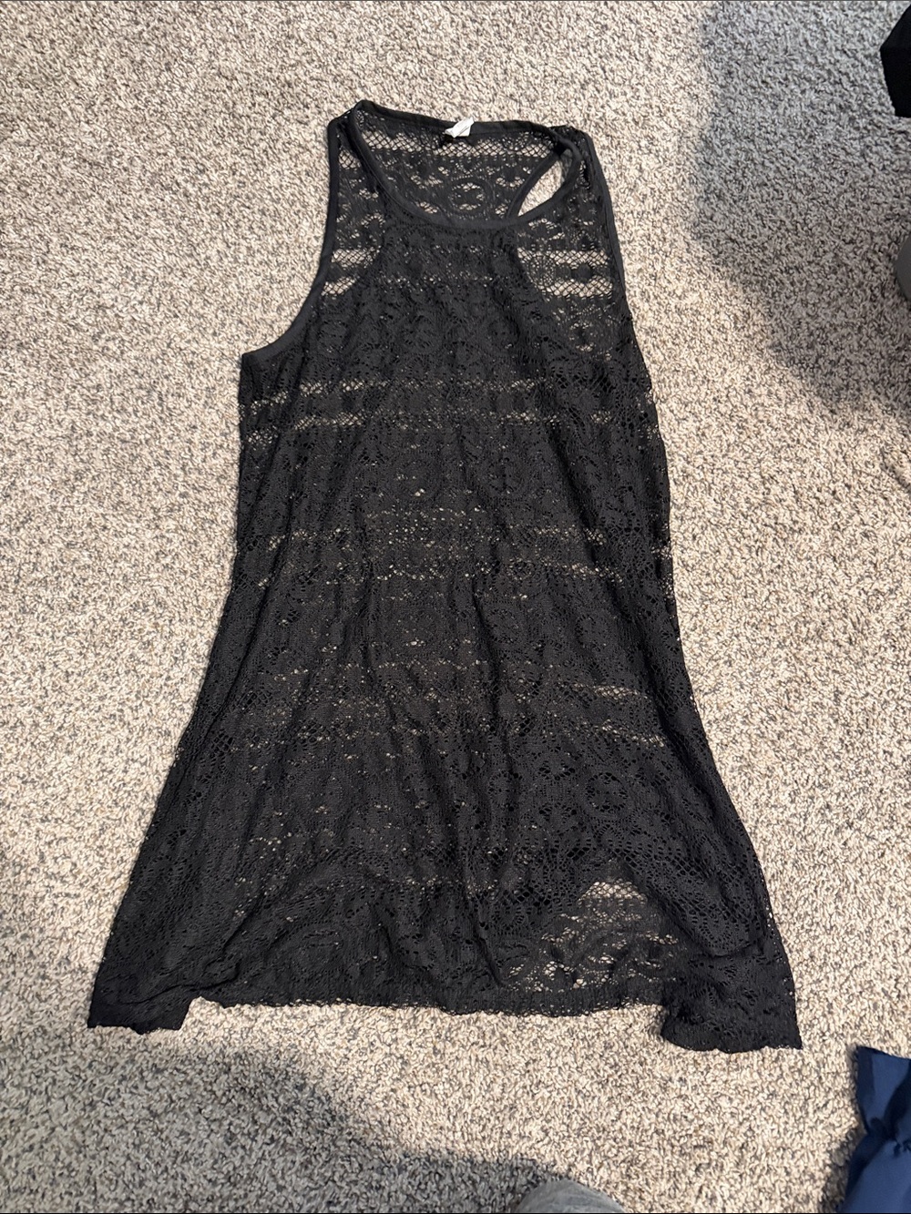 Black Lace Swim Cover-Up Dress L/XL